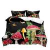 Mushroom King Duvet Cover Set Teens Girls Boys Kids Single Bedding Wonderland Enchanted Forest Butterfly Comforter Cover Set
