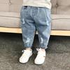 Gutter Casual Jeans Barn Denim Rippede Jeans Barn Bukser Småbarn Jente Høstklær Baby Harem Bukser Baggy Jeans