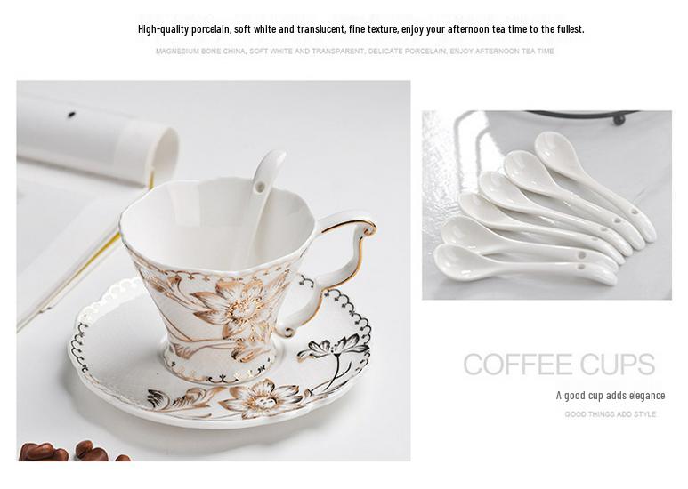 Retro European Style Ceramic Iced Americano and Latte Cup Set with Saucer