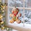 Winter Holiday Door Decorations 12/24/36Pcs Gingerbread Christmas Outdoor Decorations, Hanging Ornaments, 2D Double Sided Wooden Tree Xmas Decor