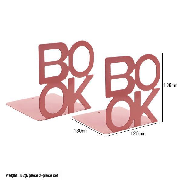 Creative Wrought Iron Metal Book Storage Rack and Personalized Hollowed-Out Bookends