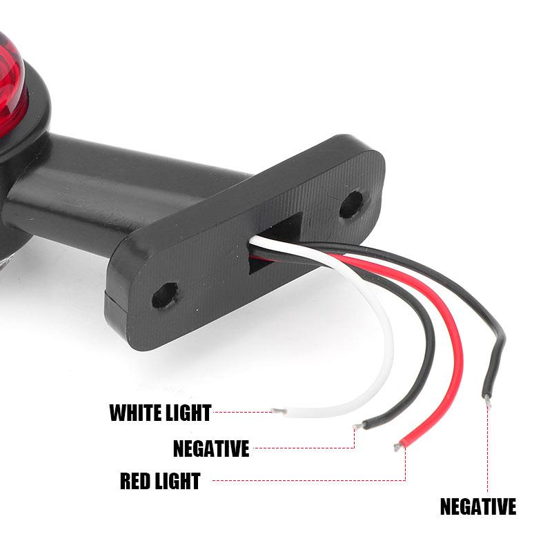 Truck Dual Face LED Side Marker Parking Light White Red Clearance Lights for Trailer Tractor RV Van Lorry Position Lamp 12V 24V