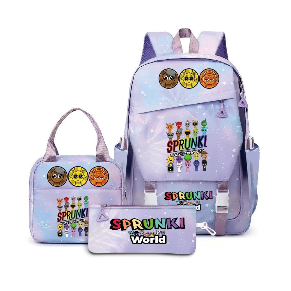New rhythm box music game schoolbag backpack pencil bag three-piece set student heat transfer backpack