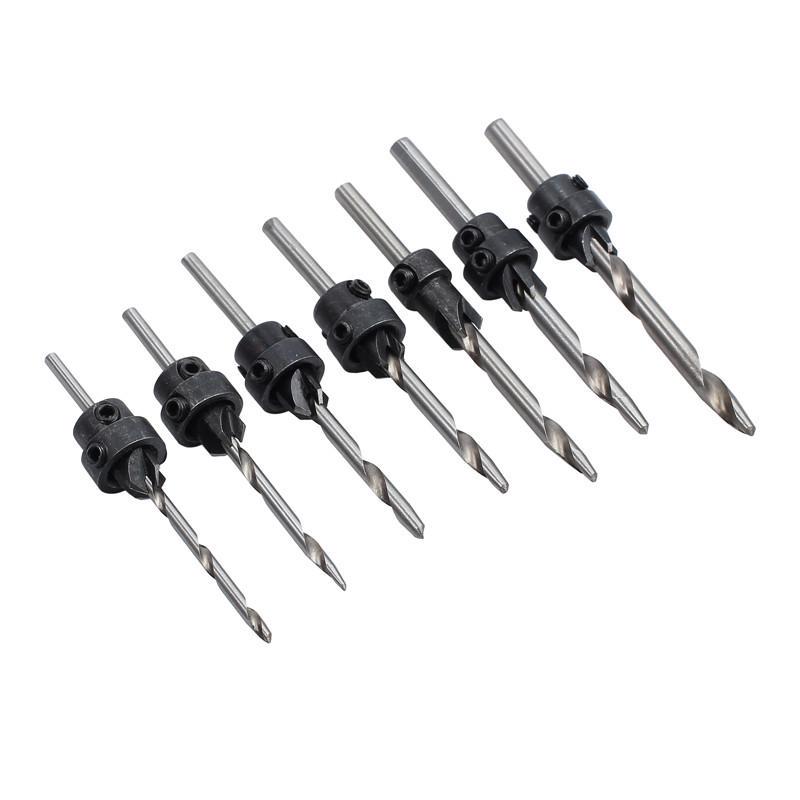 22Pcs Tapered Drill & Countersink Bit Screw Set Wood Pilot Hole for
