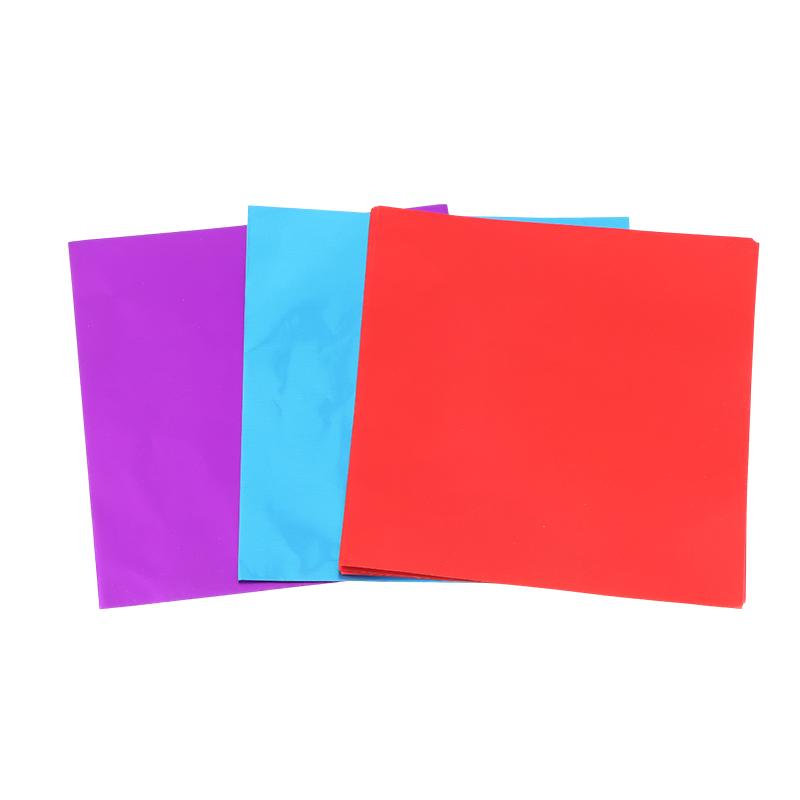 100 Bucăți 8x8Cm Multicolor Folie de Aluminiu Bomboane Ciocolată Biscuiți Cutie Hârtie de Împachetat DIY Metalic Lucios Cadou Hârtie Folie de Staniol Ambalaj