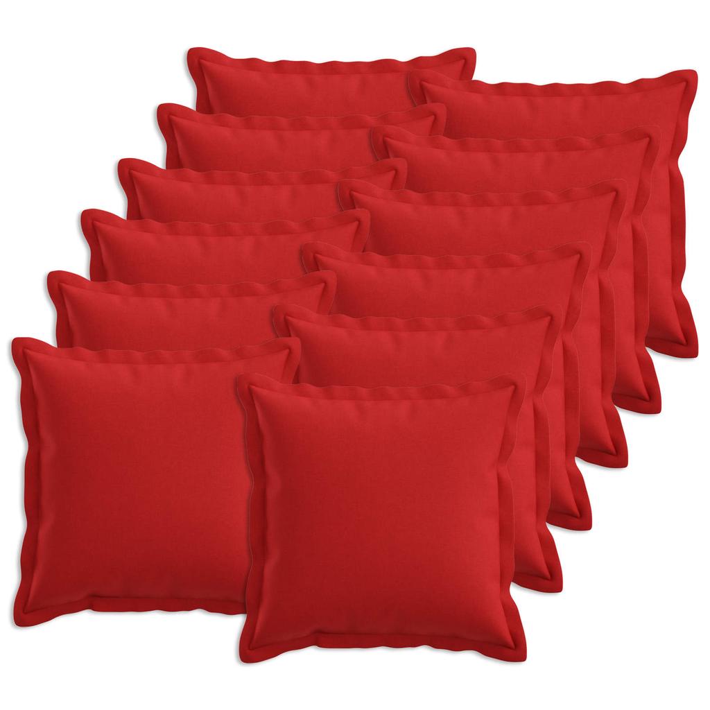 Cushions with Insert HOUTEN 12 Pcs Red Faux Linen