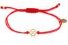 Armband "Roter Faden mit goldenem Kleeblatt in Herzen"