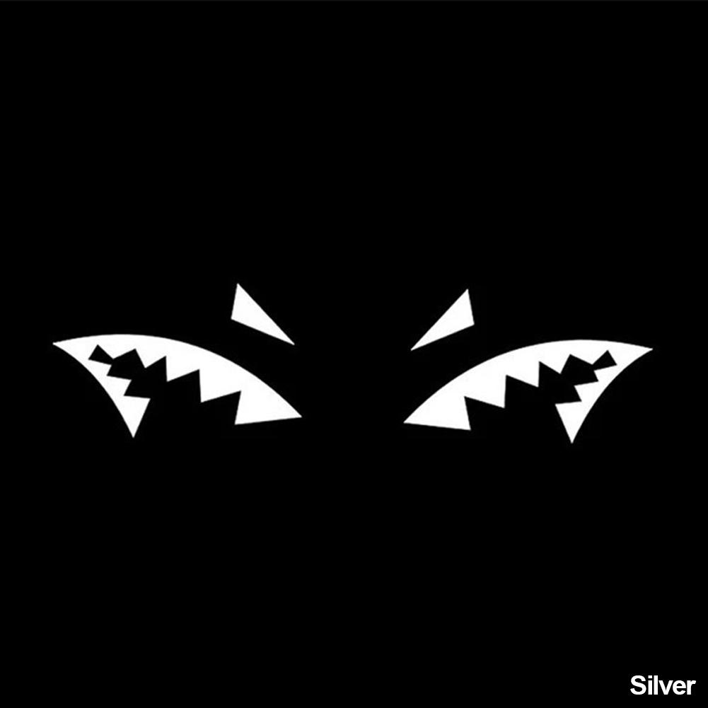2Pcs Creative Car Sticker Reflective Shark Fin Antenna Shark Mouth Vinyl Decal Car Accessories Decoration Stickers Universal