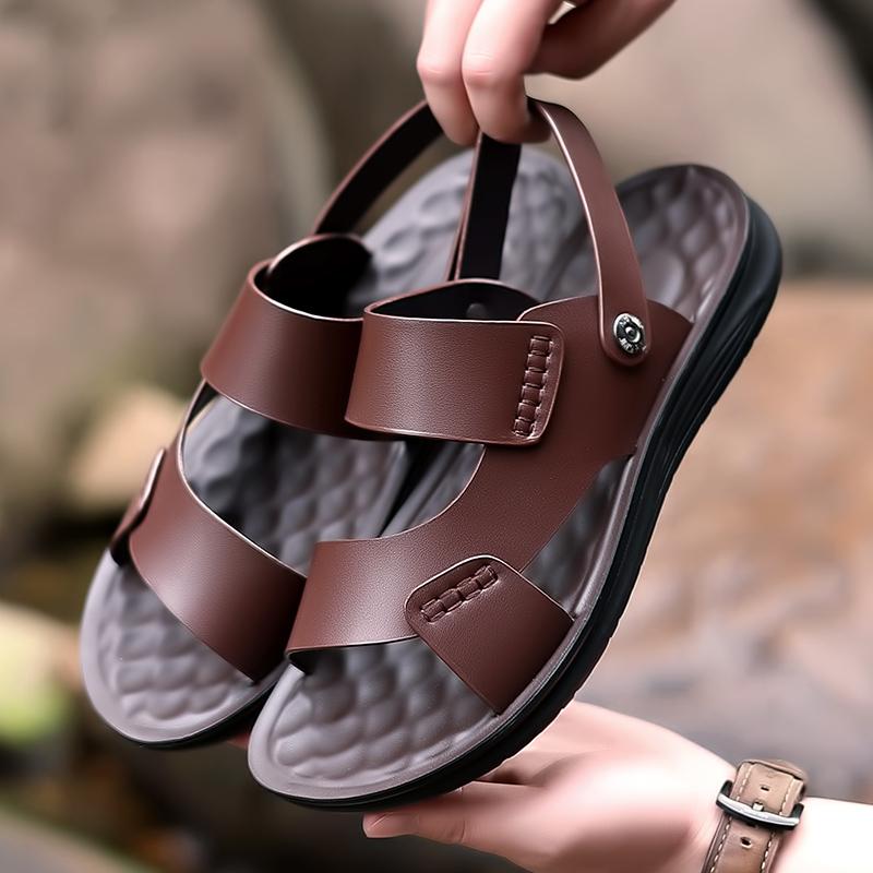 Fashion Summer Men's Business Sandals Massage Sole Men's Leather Sandals Outdoor Beach Sandals Factory Direct Sales Designer Sandals