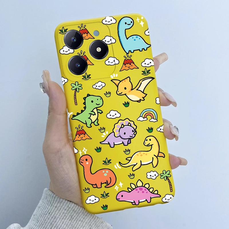 Para Realme C61 C63 Funda de Teléfono Diseño de Niña con Flores Silicona Suave TPU Carcasa Trasera para Realme Narzo N63 C 63 Fundas RealmeC61