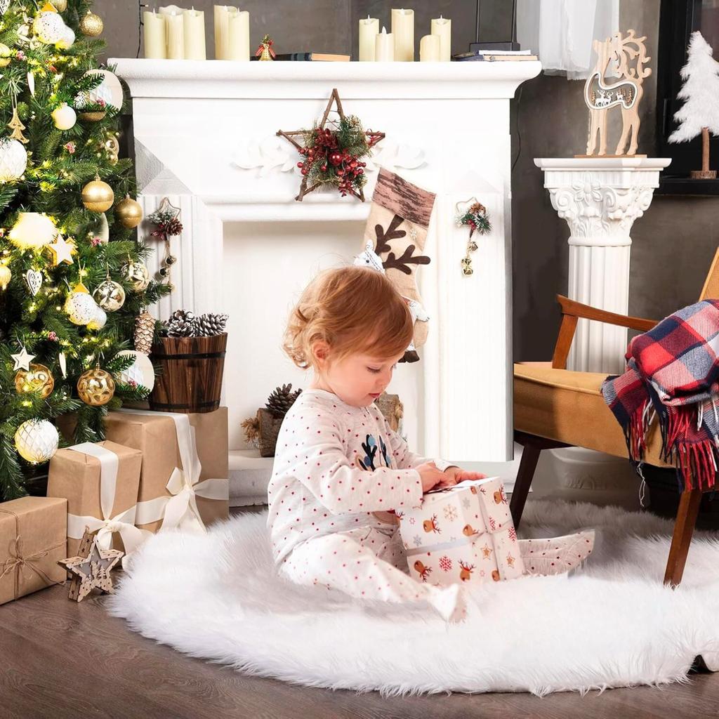 Mat, Christmas Tree Rug, Shaggy Fur Rug, Decorative Cover 115 Cm