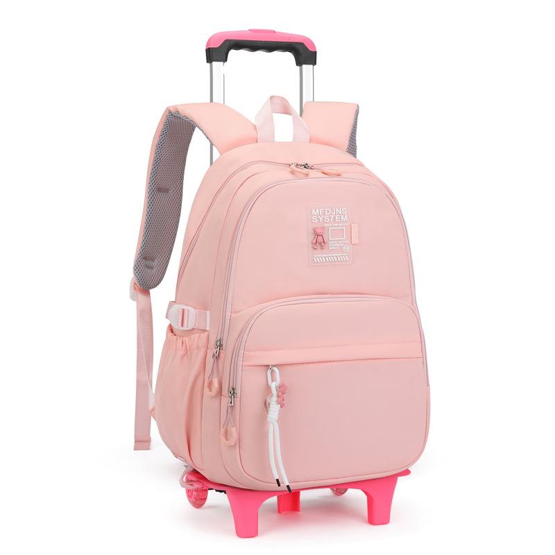 Children Rolling Backpacks School Bags for Girls Trolley Backpack with Wheels Waterproof School Bag Student Wheeled Backpack