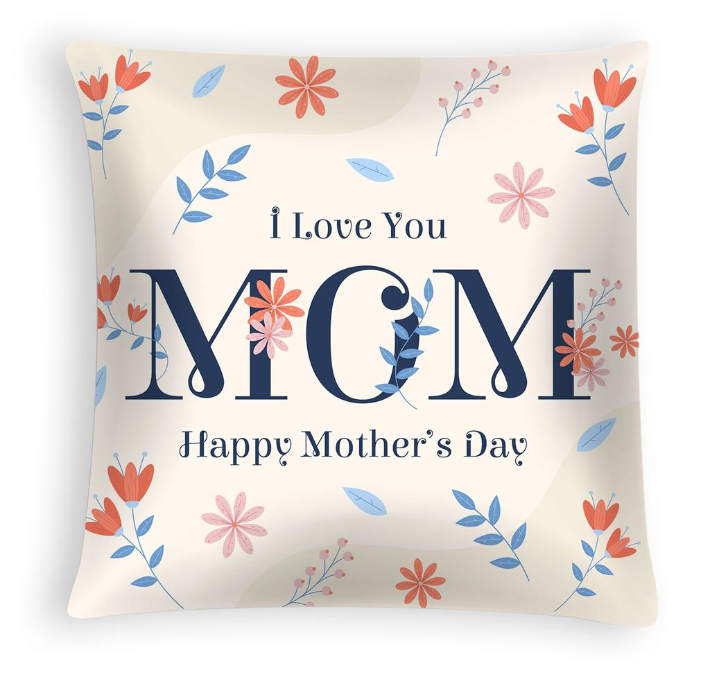 New Mother's Day Pillow Cover, Peach Skin Velvet Cushion Cover, Heart-shaped Letter Sofa Cushion Cover for Home Use