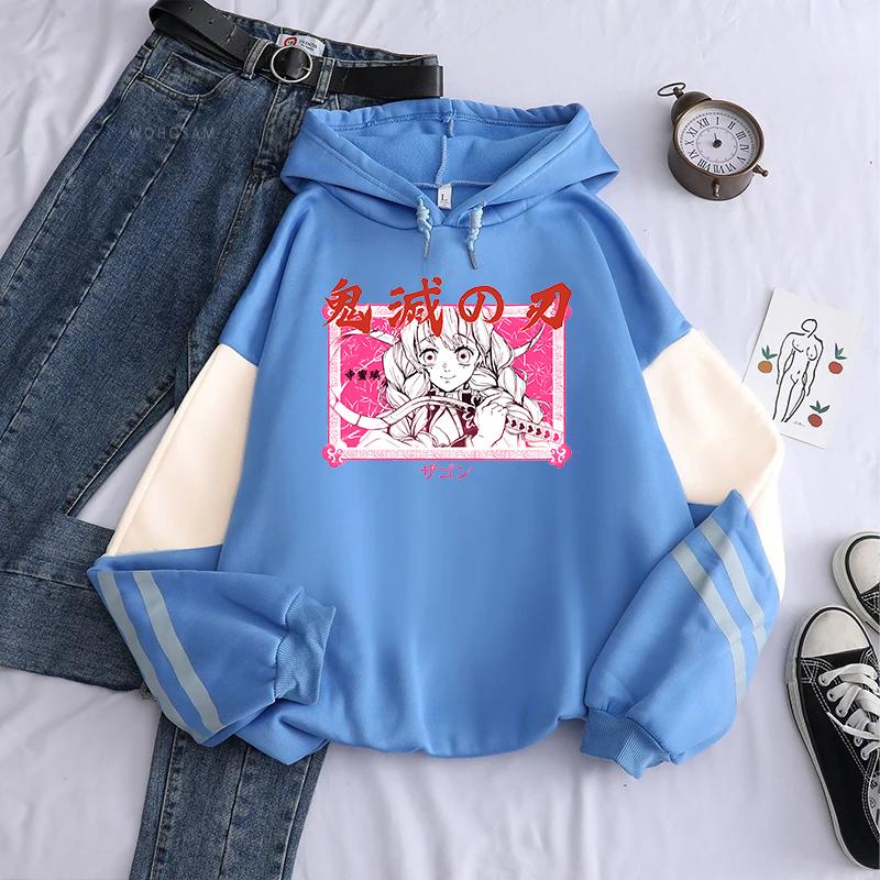 Kanroji Mitsuri Demon Slayer Hoodies Cute Manga Graphic Hoodie Fall Long Sleeves Fleece Loose Soft Sweatshirt Men Women Clothing