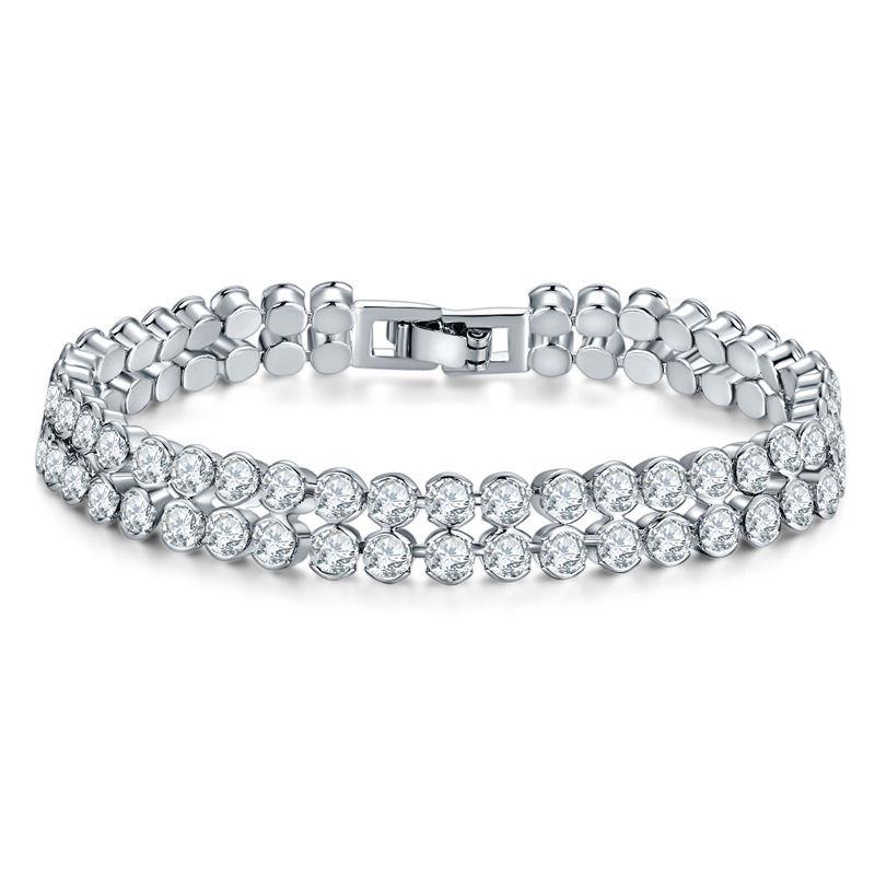Double row zircon bracelet, premium zircon drop bracelet