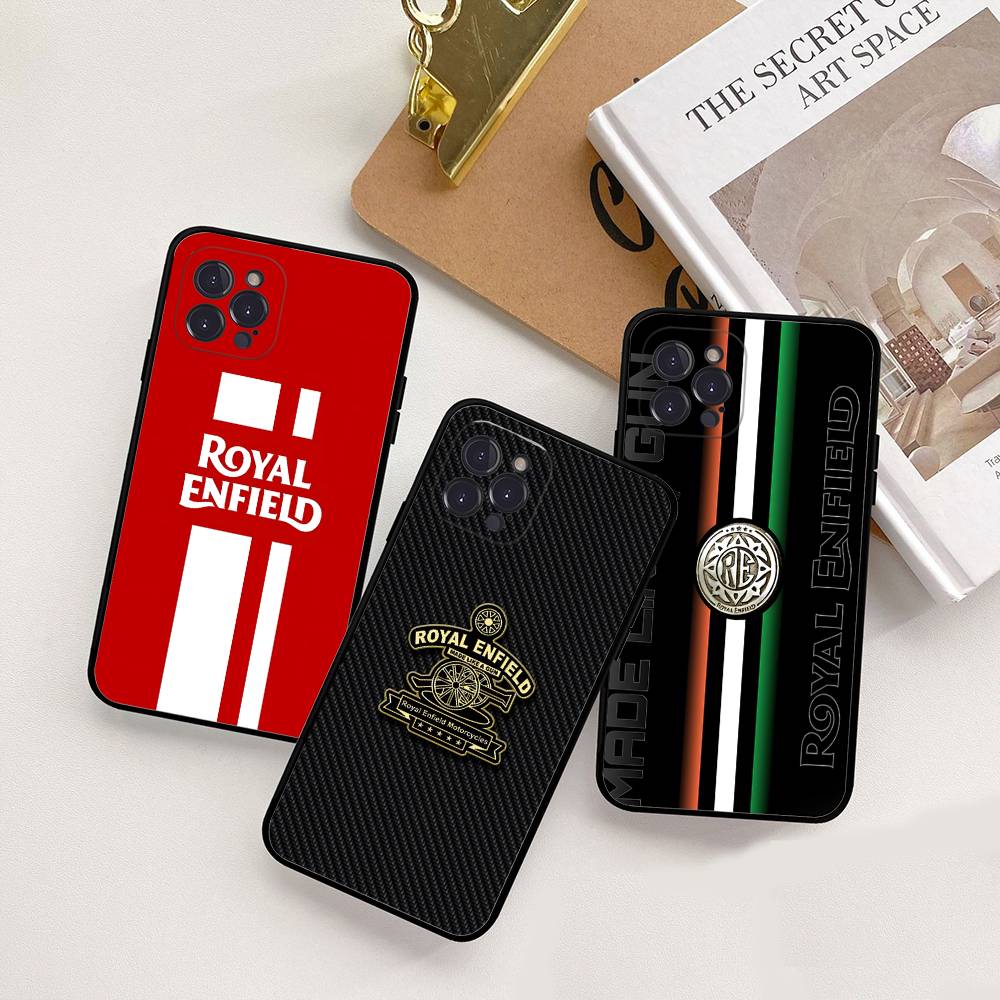 Coque de téléphone Logo R-ROYALS E-ENFIELDS Pour IPhone 17 16 15 14 13 12 Mini 11 Pro Plus Housse Souple en Silicone