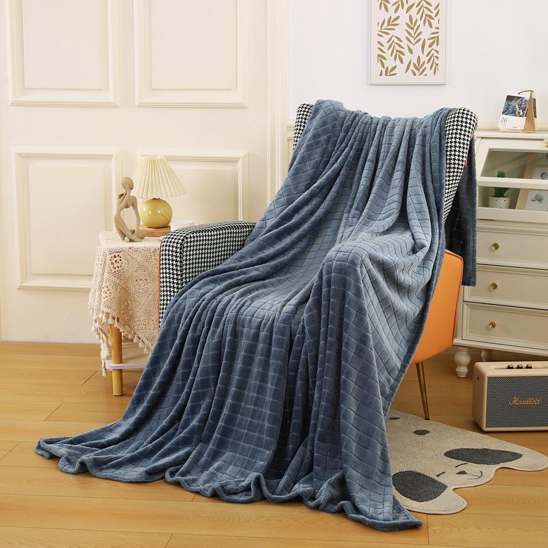 New Flannel Jacquard Blanket Plaid Series Cover Blanket Plain Velvet Blanket