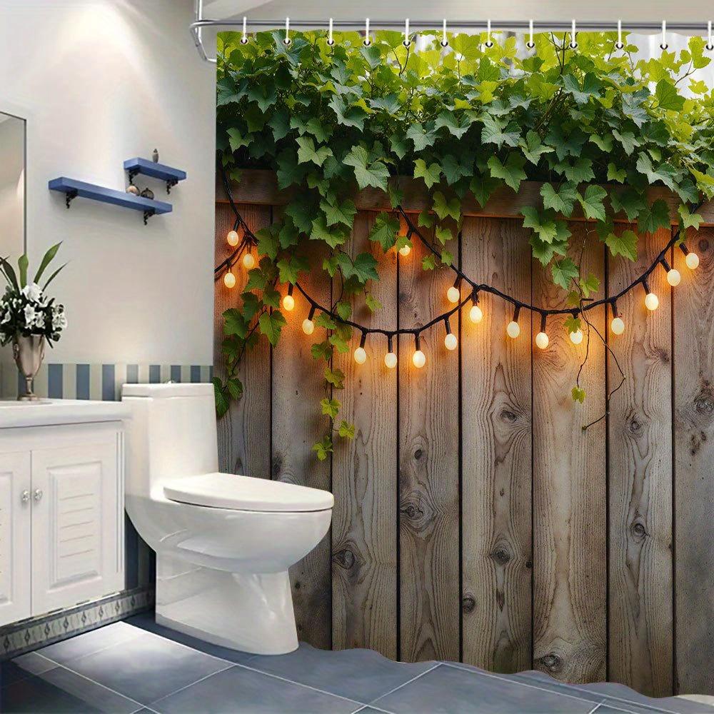 Rustic Charm And Nature'S Embrace Wall Tapestry For Cozy Home Decor, Featuring A Warmly Lit Wooden Fence With Twinkling