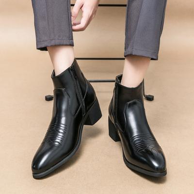 Botas de moda para hombre con suela gruesa Estilos minimalistas y versátiles de lujo para hombre Zapatos de cuero versátiles para ocio y negocios Botas para hombre de fiesta