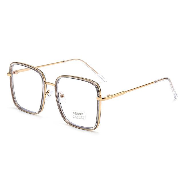 Fashion Metal Anti-Blue Light Square Frame Glasses for Women And Men Computer Game Goggles Blue Ray Blocking Eyewear