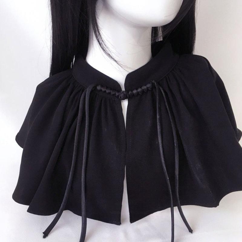 Mystical Capelet for Fashion Enthusiasts Unique Street Style Shawl Solid Color Shoulder Wrap for Themed Event