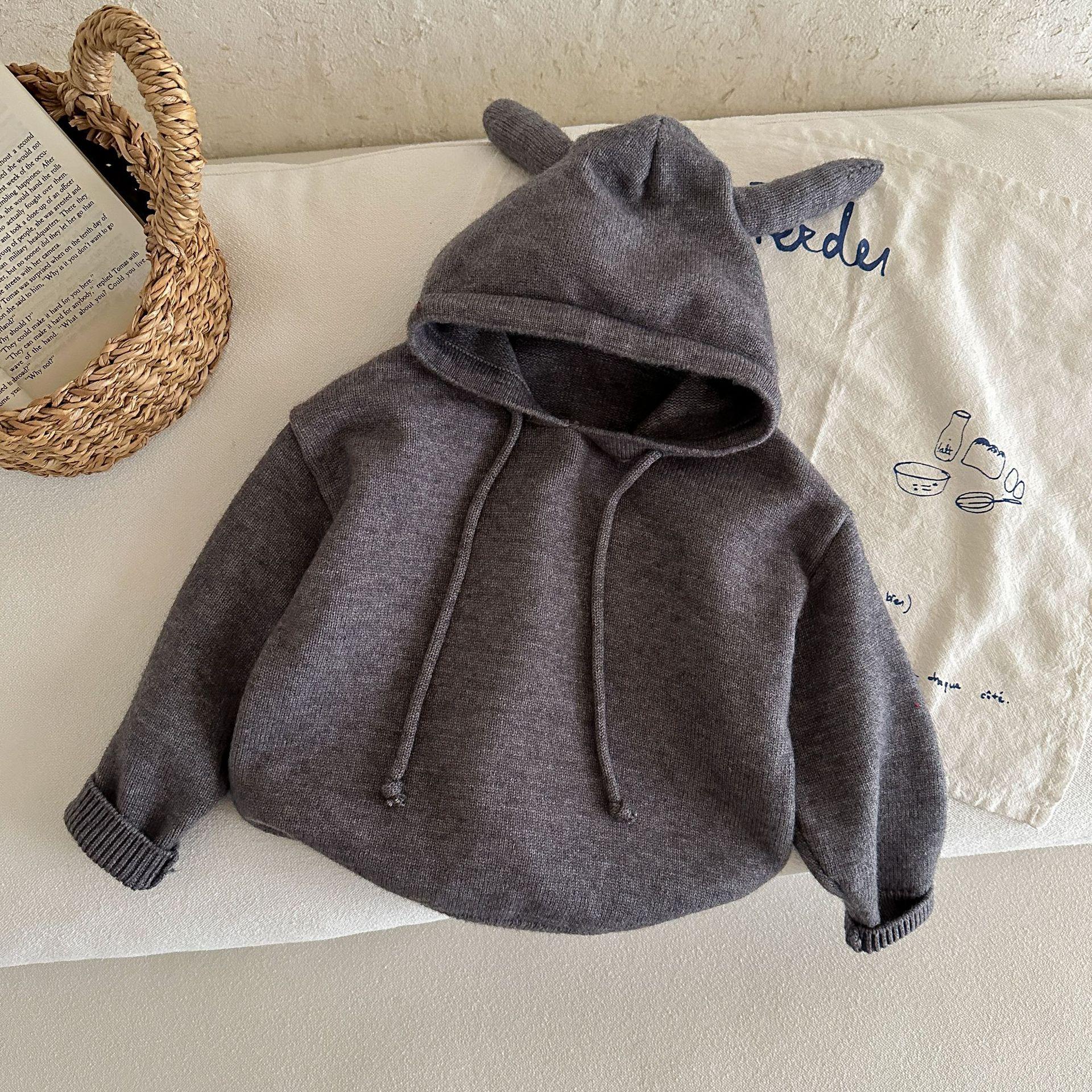 

Зимний худи для детей 2025: Стильная вязаная одежда для мальчиков и девочек 100cm серый