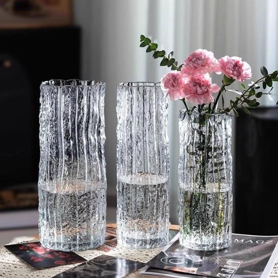 Glass Cylinder Vase for Table Centerpiece Thickened Modern Clear Flower Vase for Wedding Party Living Room Bedroom Decor