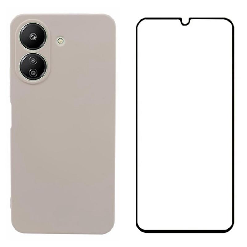 

For Xiaomi Redmi 13C 4G/Poco C65 4G Case Precise Cutout TPU Phone Cover with Screen Film White