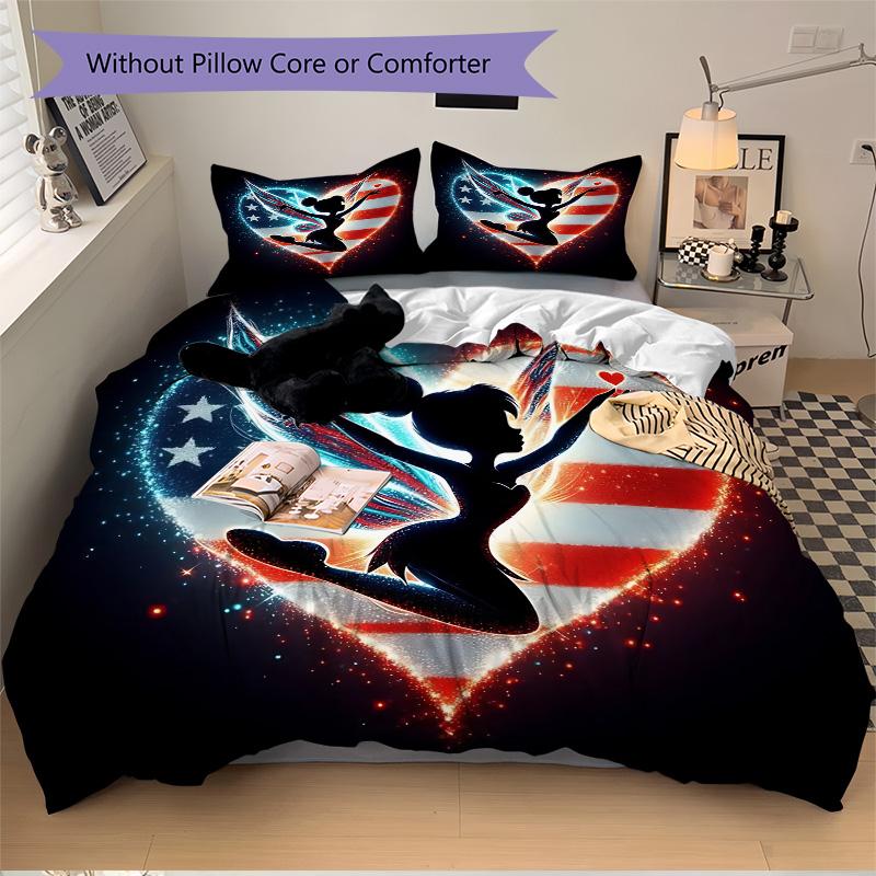 3pcs American Fairy Heart Bedding Set, Includes One Quilt Cover and Two Pillowcases, Bedroom and Guest Room Decoration. T7230175