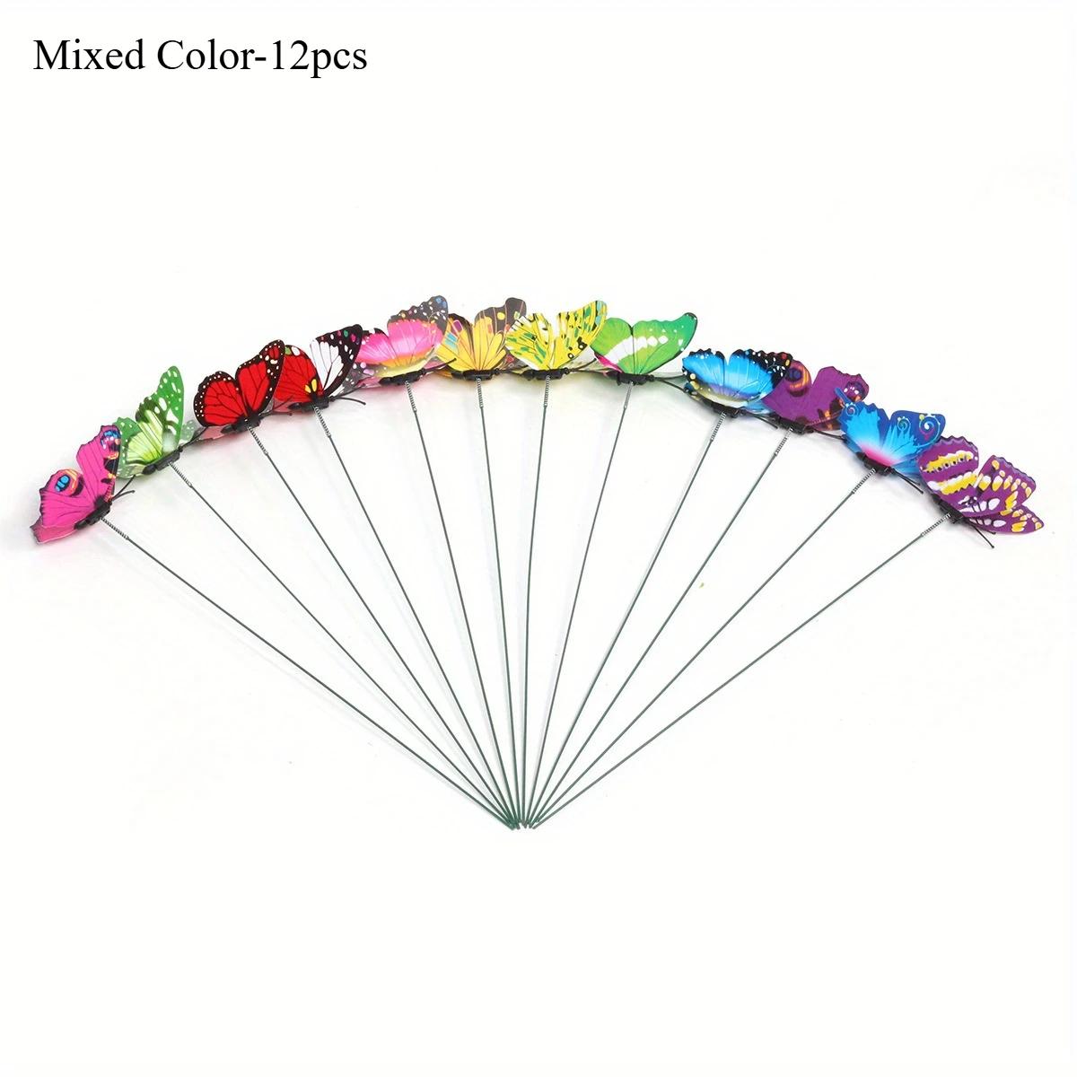 

12pcs Single-Layer Butterfly Decorative Garden Stakes Home Decoration Accessories Display for Crafts Wedding Garden Decoration