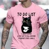 Men's T-shirts To Do List Drink Coffee and Try Not To Kill Anyone Funny Cat T-Shirt Anime Clothes Short Sleeve Tee Shirts Homme