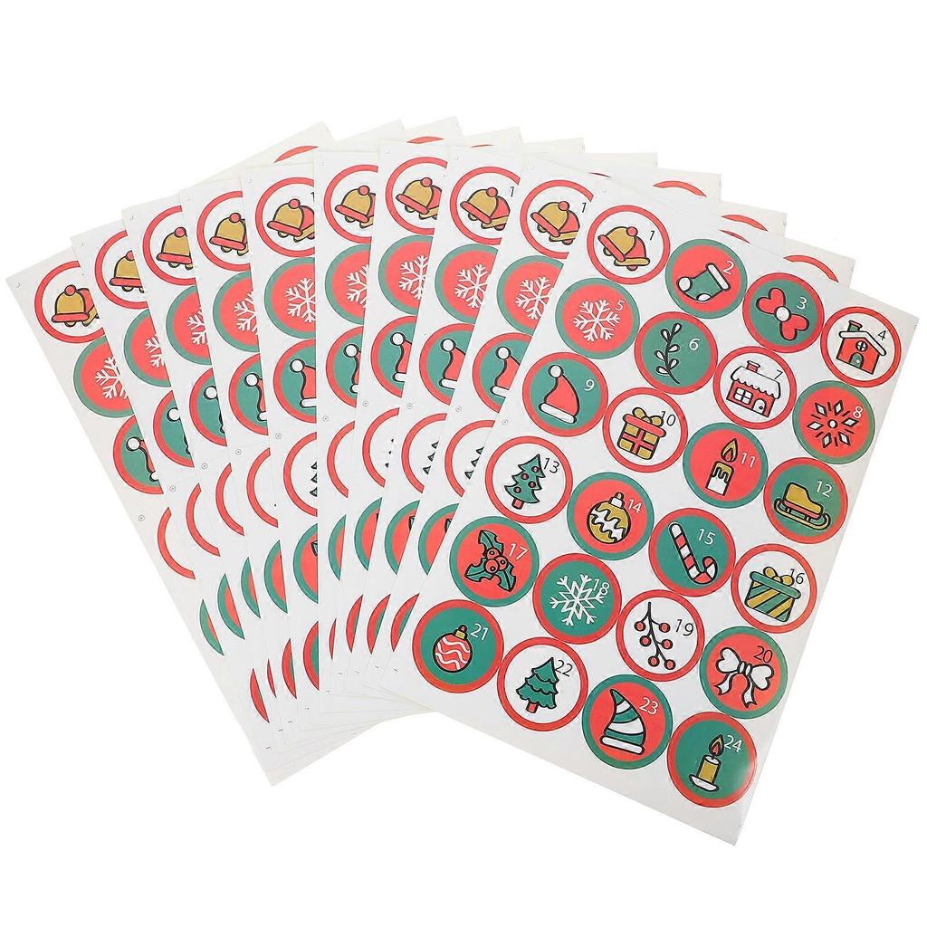 Gift Packing Sticker Countdown Sheets for Christmas Party 50 Sheets Pack