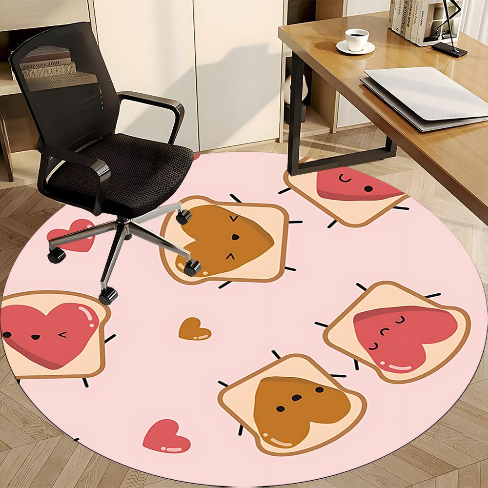 1pc Peanut Butter Sandwiches Chair Carpet for Office Non Slip, Lightweight, Machine Washable Rug for Office Holiday Decor
