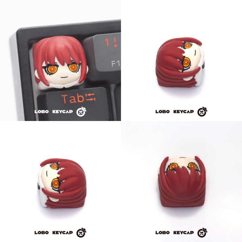 Fun Chainsaw Man Anime Character Series Mechanical Keyboard Esc Keycaps Diy Decoration Resin Material  Peripheral Gift