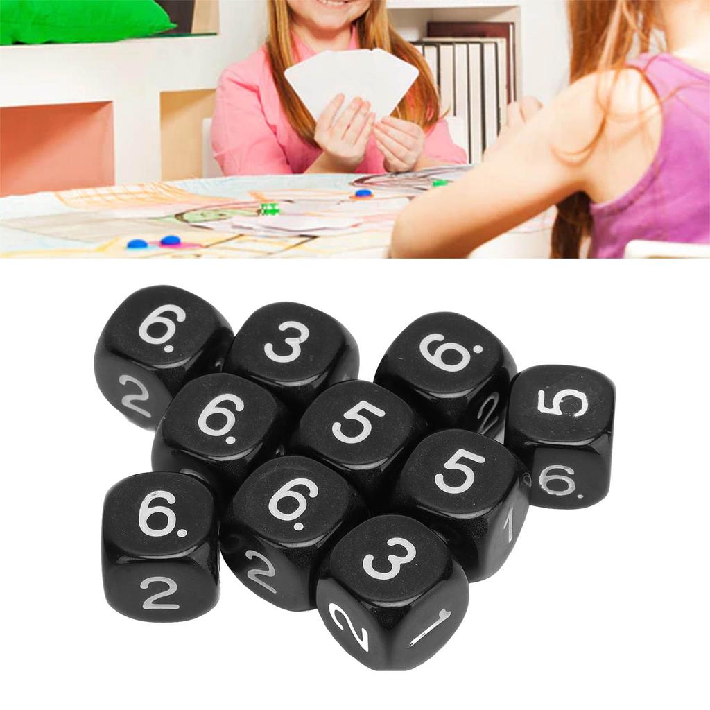 20PCS 6 Sided Number Dice Plastic 16mm Round Corner Polyhedral Dice Set for Numeral Teaching Board Games