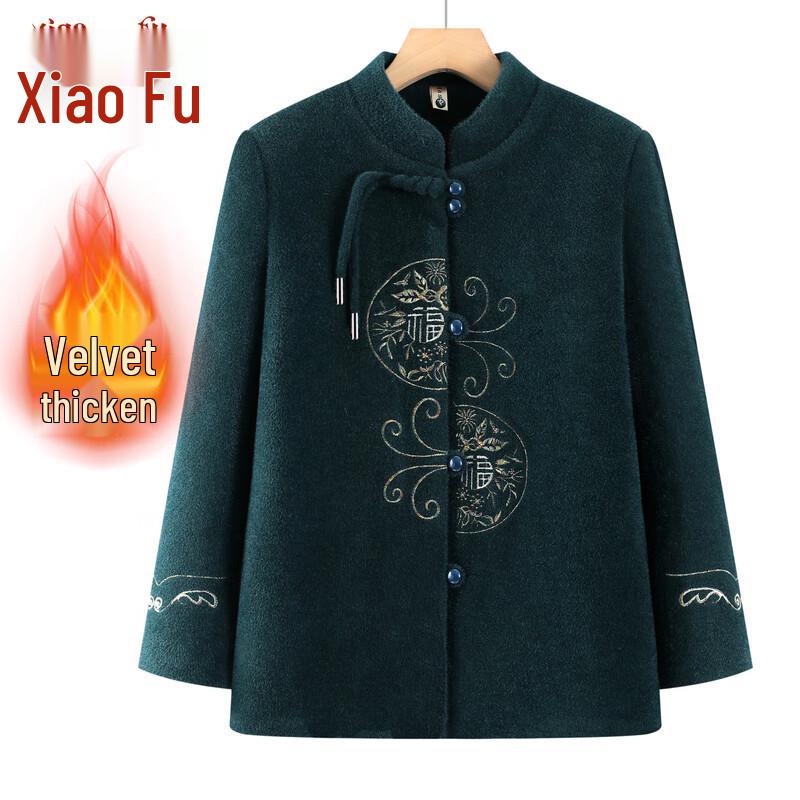 Пальто Танский костюм для женщин среднего возраста с плюшевой подкладкой 4XL