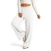 Lässige gefütterte Damen-Sweatpants mit weitem Bein, Kordelzug und Taschen für den Alltag