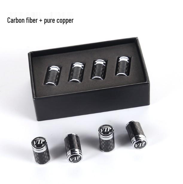 Universal Carbon Fiber Valve Stem Caps for Chevrolet, Toyota, and Changan Tires