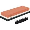 Double-sided whetstone, knife sharpener, both stainless steel, with rubber stand, with Japanese i...