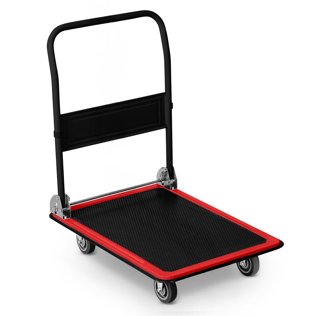Hm-506 Black And Red Platform Transport Trolley