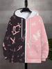 Felpa con cappuccio casual da donna con zip e stampa 3D