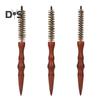 Small Boar Bristle Round Brush with Wooden Handle Natural Bristles Men Women Short Thin Hair Curling Blow Drying Detangling Styling Brush