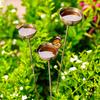 3 Pezzi Picchetto da Giardino Resistente alle Intemperie Picchetti da Giardino in Metallo Stazione di Abbeveratoio per Uccelli Multifunzionale per Giardino Esterno Cortile Patio Decorazione