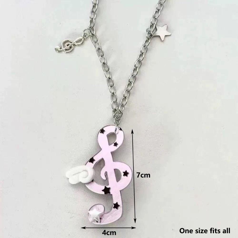 Sweater Chain Musical Note Necklace Millennium Style Angel Pendant Necklace  Daily Wear