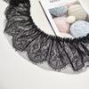 Black Double Pleated Tulle Embroidered Eyelash Lace Fabric DIY Evening Dress Skirt Cuff Curtain Hem Swimsuit Sewing Accessories