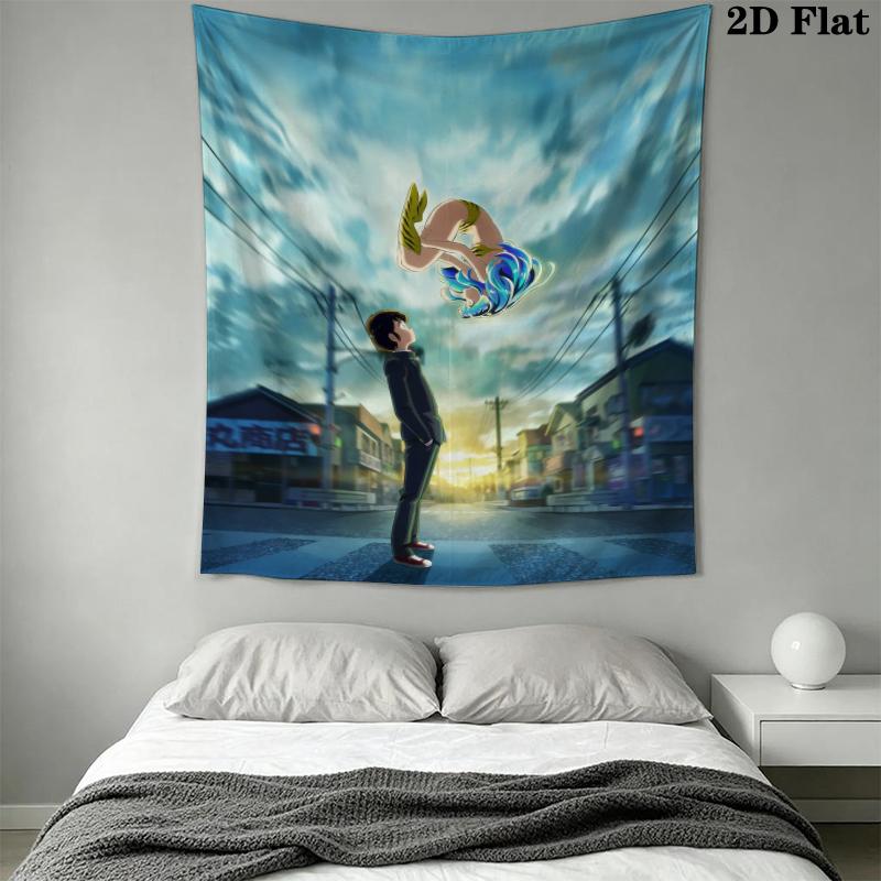 Urusei Yatsura Wall Tapestry Aesthetic Wall Hanging Printed Fabric Blanket Decorative Tapestries for Bedroom Living Room Home Decor