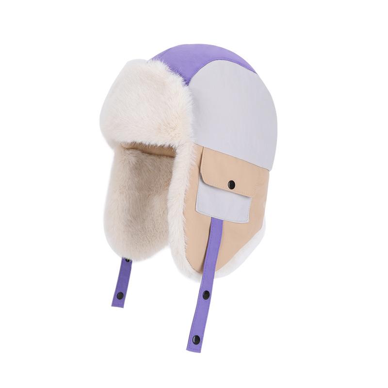 Children's Hats Winter Boys and Girls Outdoor Windproof and Cold Proof Fleece Thickened Warm Ear Protectors Globe Cap