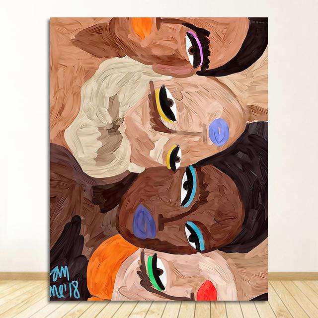 

Индивидуальная женская разноцветная картина на холсте, художественная печать, картина на стену в гостиную, домашний декор, современный абстрактный постер, живопись 21cm×30cm NoFrame