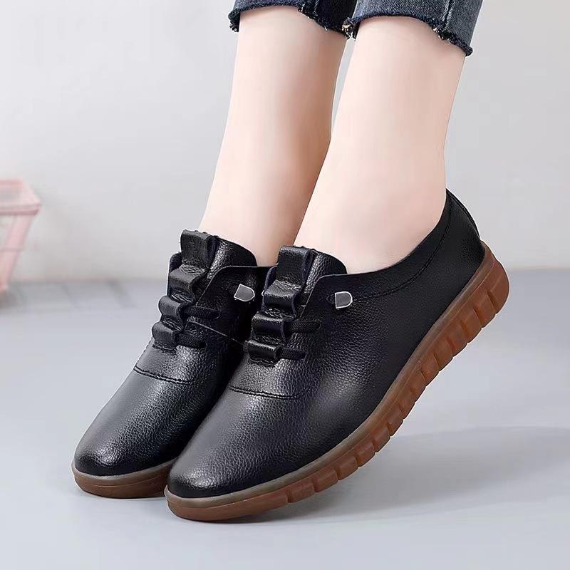 [Cow tendon sole casual women's shoes] New casual women's shoes PU face white shoes small leather shoes non-slip and breathable casual shoes