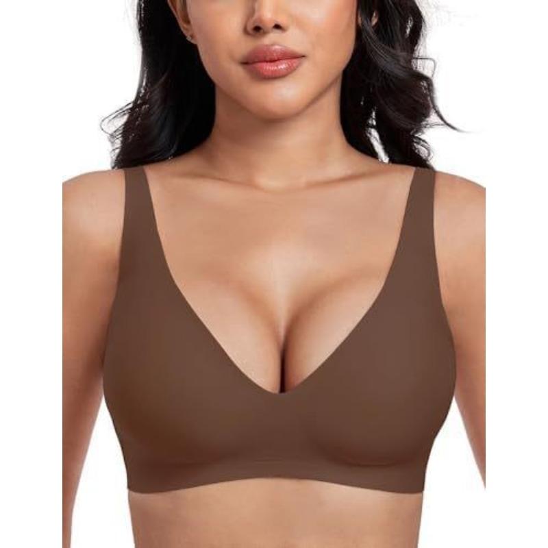 Roagous Deep, Bra Women's Rimless Seamless Bra Women's Rimless Low Chest, Shirt Bra